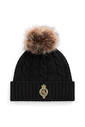 Lauren Ralph Lauren czapka z dodatkiem wełny kolor czarny 454P04455