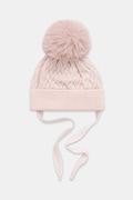 Jamiks czapka z wełną dziecięca LAURINA II kolor różowy JZI099