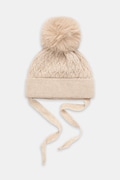 Jamiks czapka z wełną dziecięca LAURINA II kolor beżowy JZI099