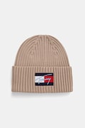 Dětská bavlněná čepice Tommy Hilfiger béžová barva, AU0AU01981