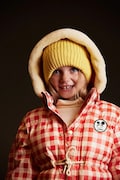 Mini Rodini czapka bawełniana dziecięca kolor żółty 25765103