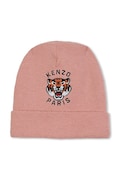 Kenzo Kids czapka z domieszką kaszmiru dziecięca kolor różowy K61216