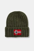 Napapijri czapka z domieszką wełny dziecięca SEMIURY kolor zielony NP0A4GMHG0A1