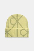 Calvin Klein czapka z dodatkiem wełny kolor żółty LV04D8071G