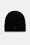Tommy Hilfiger czapka z dodatkiem wełny kolor czarny AM0AM13588