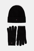 Tommy Hilfiger czapka i rękawiczki z domieszką kaszmiru 2-pack kolor czarny AM0AM13806