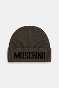 Moschino czapka męska z dodatkiem wełny zielona M5875 60808