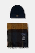 Barbour czapka i szalik kolor zielony MGS0095
