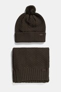 Barbour czapka i szalik kolor zielony MGS0097