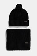 Barbour czapka i szalik kolor czarny MGS0097