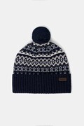 Barbour czapka z domieszką wełny kolor granatowy MHA0907