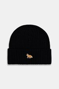 Maison Kitsuné cotton beanie Baby Fox Beanie black color PW06103KT1140
