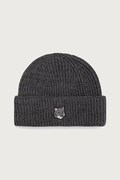 Maison Kitsuné Fox Head Large Beanie czapka beanie wełniana męska szara PM06112KT1022