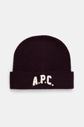 Вълнена шапка A.P.C. bonnet axel в лилаво  WVBDK.M25111