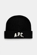 Вълнена шапка A.P.C. bonnet axel в черно  WVBDK.M25111