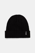 Jack Wolfskin czapka z dodatkiem wełny RIB KNIT kolor czarny 1907122