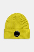 C.P. Company czapka wełniana kolor żółty 19CMAC739A005509A
