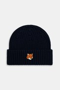 Maison Kitsuné czapka bawełniana Fox Head kolor granatowy PM06111KT1140
