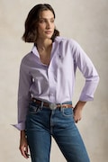 Polo Ralph Lauren πουκάμισο γυναικείο βαμβακερό μωβ απλό 211A92177