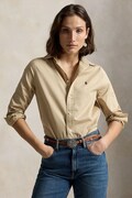 Polo Ralph Lauren πουκάμισο γυναικείο βαμβακερό μπεζ απλό 211A92177
