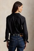 Polo Ralph Lauren πουκάμισο βαμβακερό γυναικείο μαύρο απλό 211A92177
