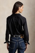 Polo Ralph Lauren πουκάμισο βαμβακερό γυναικείο μαύρο απλό 211A92177