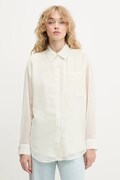 Сорочка Calvin Klein колір бежевий relaxed класичний комір LV044B902G
