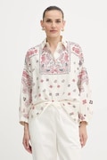 Bavlněná košile Weekend Max Mara ADDA dámská, béžová barva, relaxed, s klasickým límcem, 2525116021600