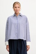 Weekend Max Mara cămașă din bumbac ARTURO culoarea bleumarin, cu guler clasic, relaxed, 2525116042600