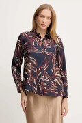 Weekend Max Mara cămașă de mătase RIVE culoarea bleumarin, cu guler clasic, regular, 2525116062600