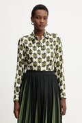 Weekend Max Mara cămașă de mătase RIVE culoarea verde, cu guler clasic, regular, 2525116062600