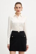 Guess koszula FERNANDA damska kolor beżowy regular z kołnierzykiem klasycznym W5BH83 WF1T2