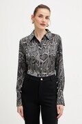Guess koszula FERNANDA damska kolor czarny regular z kołnierzykiem klasycznym W5BH83 WF1T2