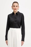 Guess koszula damska kolor czarny regular z kołnierzykiem klasycznym W5BH80 W2982
