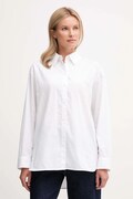 Calvin Klein Jeans cămașă din bumbac culoarea alb, cu guler clasic, relaxed, LV044D167G