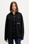 Karl Lagerfeld Jeans koszula jeansowa damska kolor czarny relaxed z kołnierzykiem klasycznym A4W11033