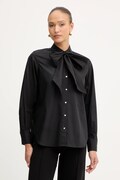 Karl Lagerfeld koszula bawełniana damska kolor czarny regular A4W11009