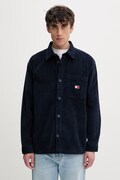Tommy Jeans πουκάμισο ανδρικό βαμβακερό σκούρο μπλε απλό DM0DM21698