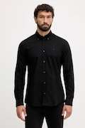 Bavlněná košile BOSS pánská, černá barva, regular, s límečkem button-down, 50544917
