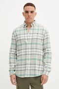 Бавовняна сорочка Tommy Jeans колір зелений regular комір button-down DM0DM22024
