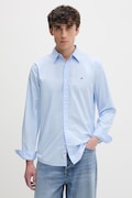 Tommy Jeans košile pánská bavlněná modrá hladká DM0DM22026