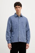 United Colors of Benetton koszula jeansowa męska kolor niebieski regular z kołnierzykiem klasycznym 5QHDUQ060
