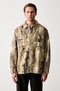 Levi's koszula męska bawełniana LS WORKER - WW x WORKWEAR zielona gładka 003O2