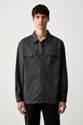Levi's πουκάμισο ανδρικό βαμβακερό LS WORKER - WW x WORKWEAR γκρί απλό 003O2
