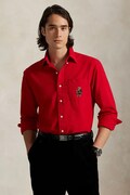 Βαμβακερό πουκάμισο Polo Ralph Lauren ανδρικό, χρώμα: κόκκινο, 710P00662