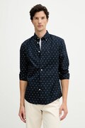Bombažna srajca Tommy Hilfiger moška, mornarsko modra barva, MW0MW40462