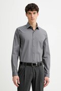 Calvin Klein koszula męska kolor szary slim z kołnierzykiem klasycznym LV019EU037