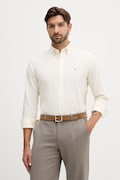 Вельветова сорочка Tommy Hilfiger колір бежевий regular комір button-down MW0MW40486