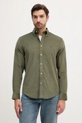 Tommy Hilfiger koszula sztruksowa męska kolor zielony regular z kołnierzykiem button-down MW0MW40486