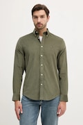 Вельветова сорочка Tommy Hilfiger колір зелений regular комір button-down MW0MW40486